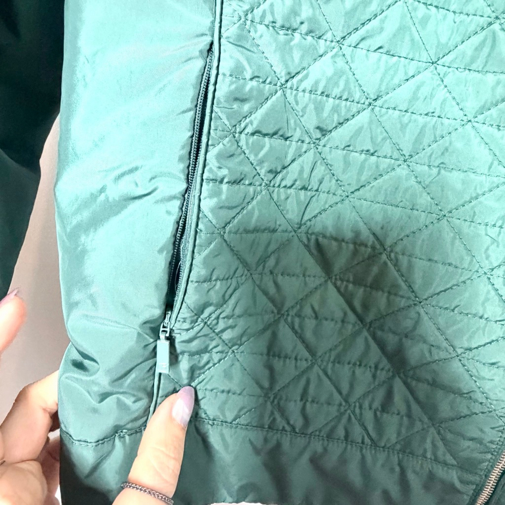 Women's LAFAYETTE 148 Green Quilted Bomber Jacket M - Picture 4 of 5